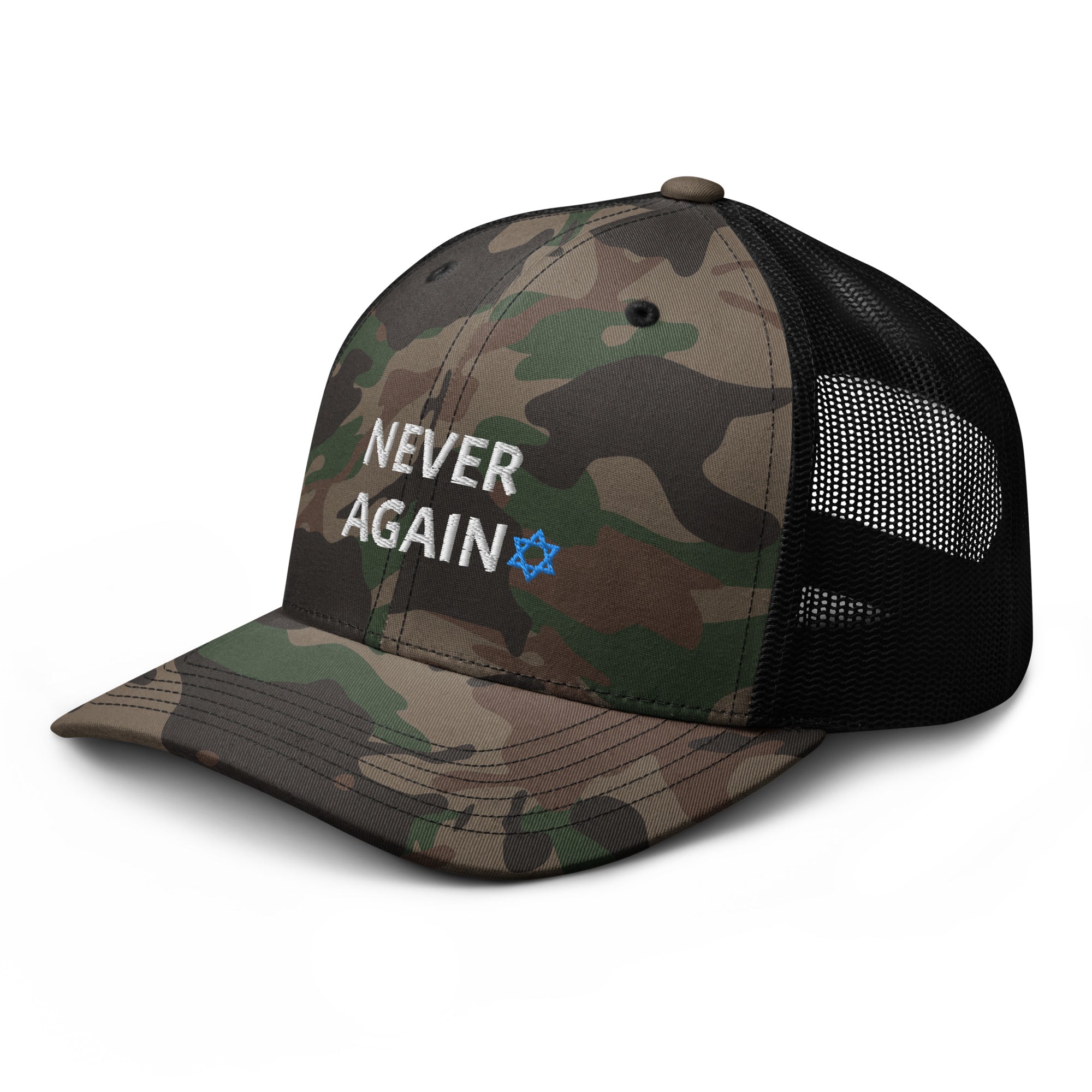 Never Again - Camouflage trucker hat