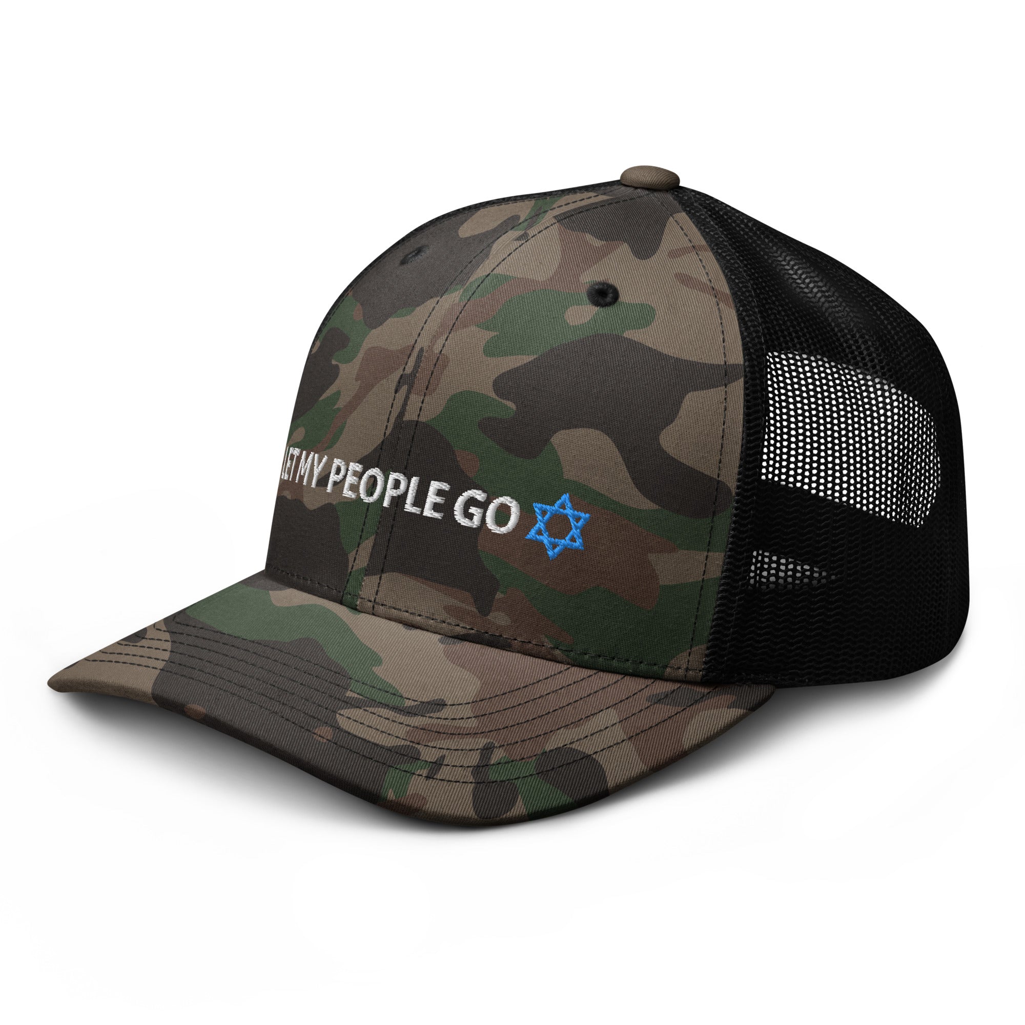 Let My People Go Camouflage trucker hat