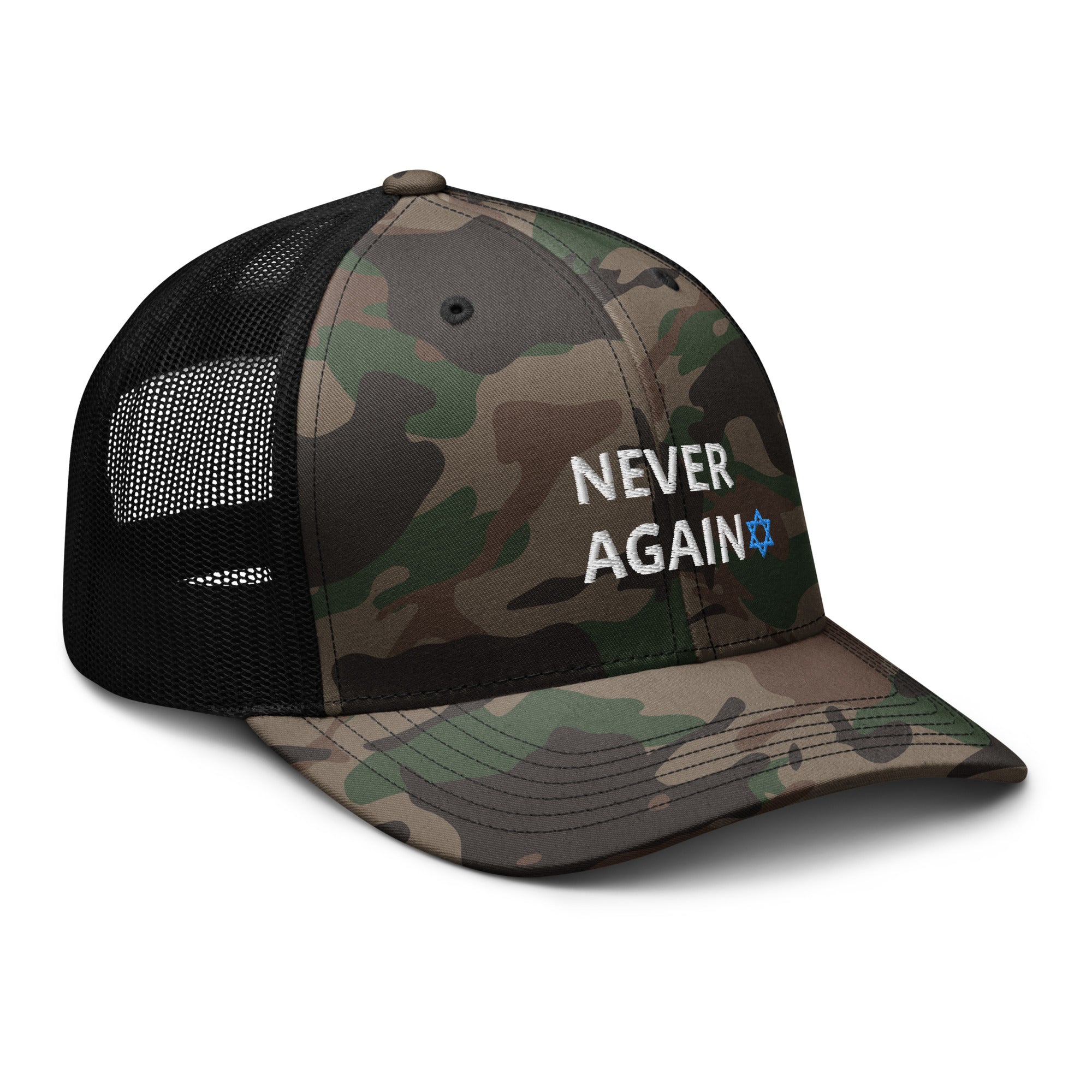 Never Again - Camouflage trucker hat