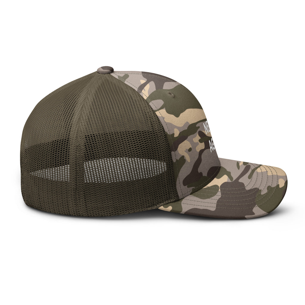 Never Again - Camouflage trucker hat