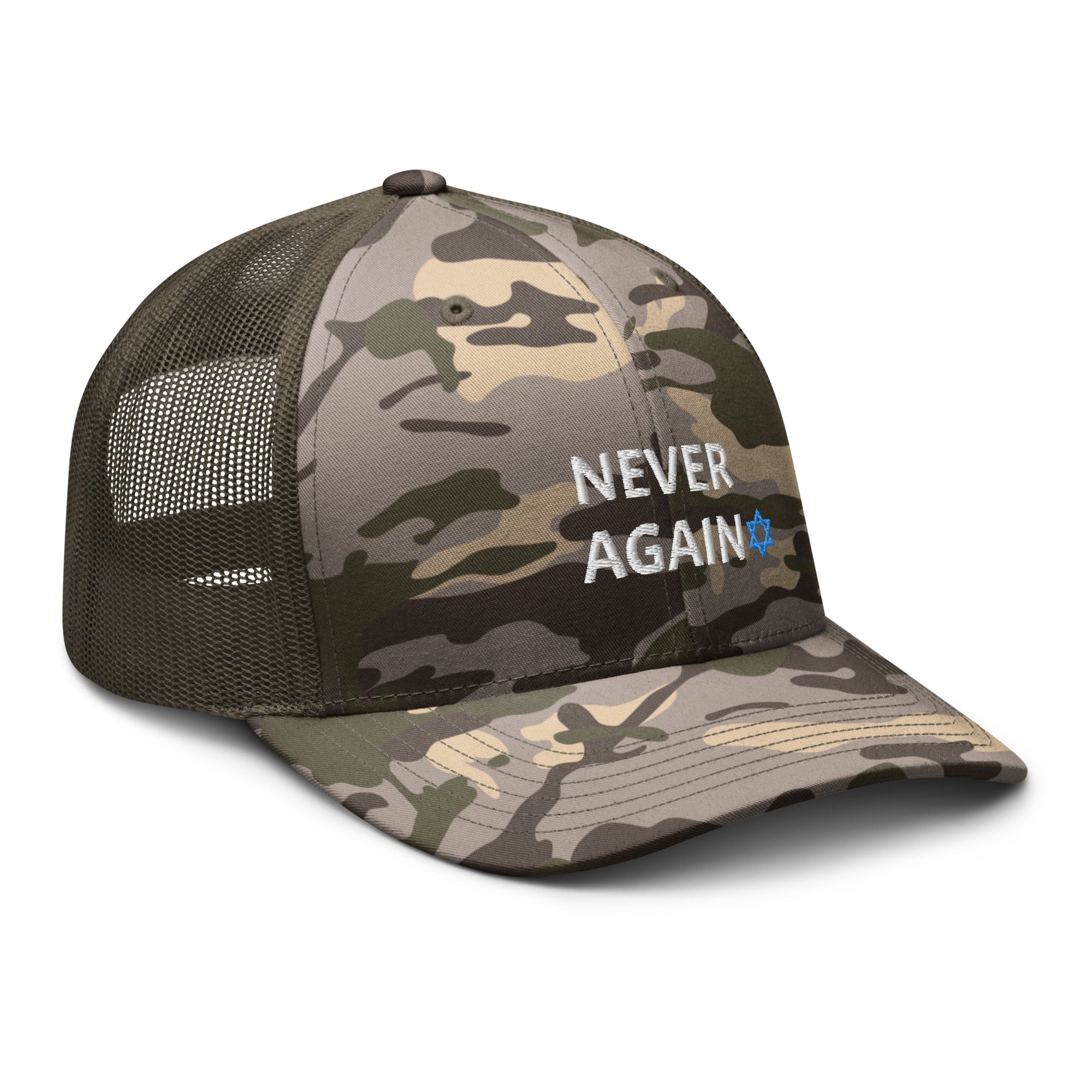 Never Again - Camouflage trucker hat