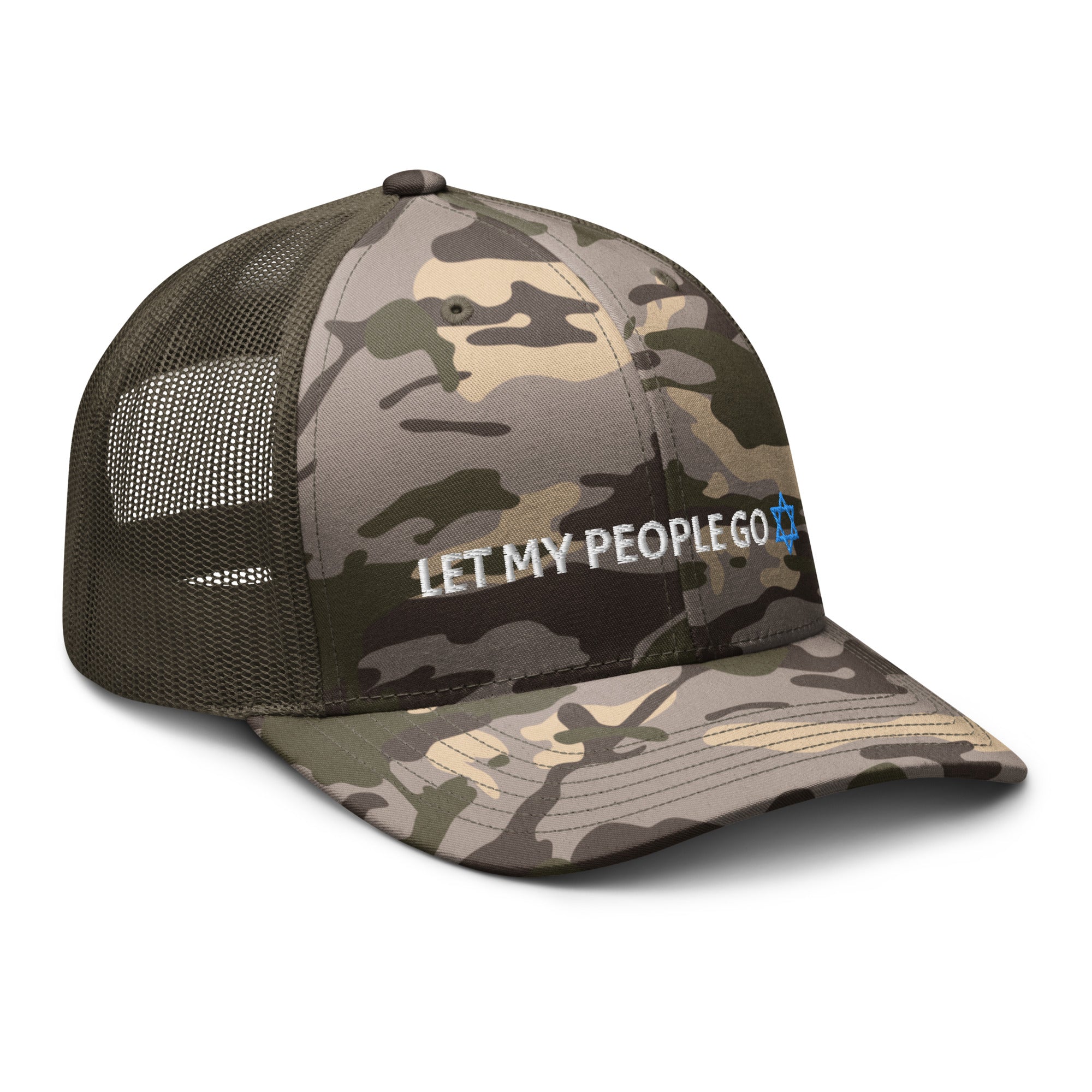 Let My People Go Camouflage trucker hat
