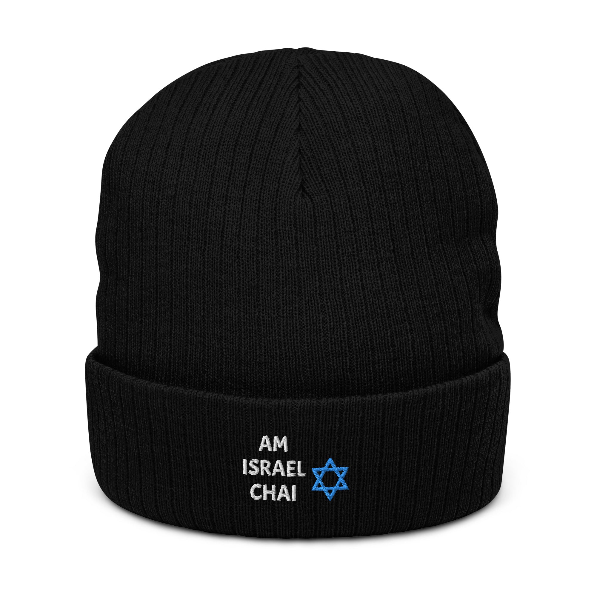 Am Israel Chai - Ribbed knit beanie
